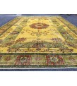 6x10 rustic yellow rug, hand woven rug, yellow green rug, 6'5 X 9'6 boho vintage rug