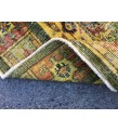 6x10 rustic yellow rug, hand woven rug, yellow green rug, 6'5 X 9'6 boho vintage rug