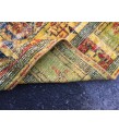 6x10 rustic yellow rug, hand woven rug, yellow green rug, 6'5 X 9'6 boho vintage rug