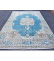 7x10 blue beige rug, rug for living room , Turkish rug, Oriental rug, 6'10 X 10'1 Handmade rug ,distressed rug