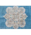7x10 blue beige rug, rug for living room , Turkish rug, Oriental rug, 6'10 X 10'1 Handmade rug ,distressed rug
