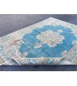 7x10 blue beige rug, rug for living room , Turkish rug, Oriental rug, 6'10 X 10'1 Handmade rug ,distressed rug