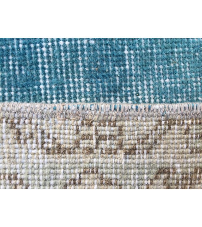 7x10 blue beige rug, rug for living room , Turkish rug, Oriental rug, 6'10 X 10'1 Handmade rug ,distressed rug 