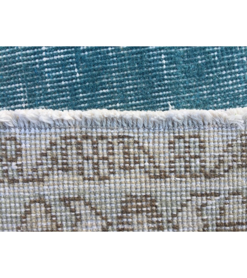 7x10 blue beige rug, rug for living room , Turkish rug, Oriental rug, 6'10 X 10'1 Handmade rug ,distressed rug