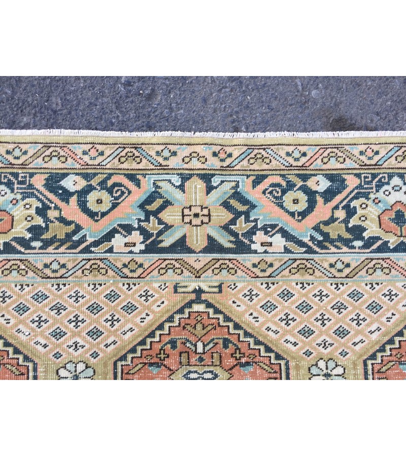 6x9 geometric unique rug, retro rug, woven rug , 6'4 X 9'1 Rug for living room