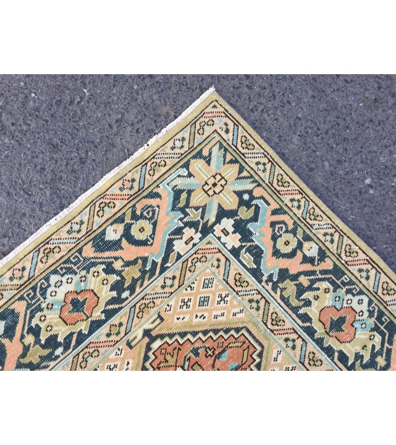 6x9 geometric unique rug, retro rug, woven rug , 6'4 X 9'1 Rug for living room