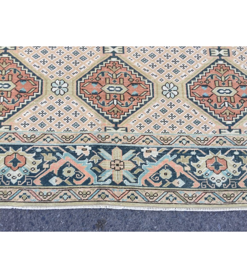 6x9 geometric unique rug, retro rug, woven rug , 6'4 X 9'1 Rug for living room