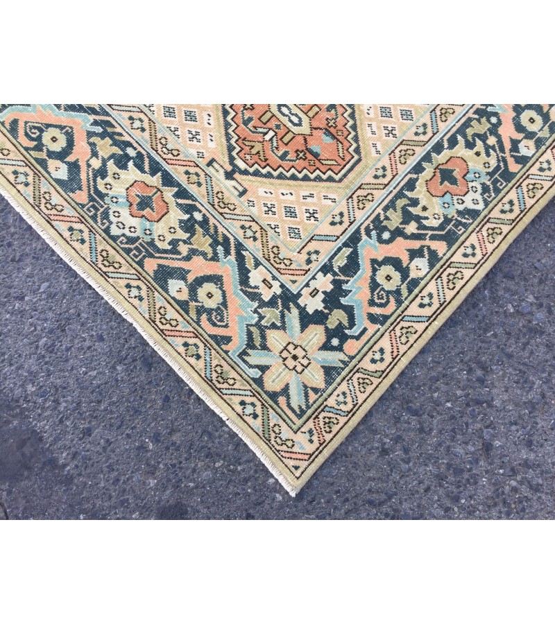 6x9 geometric unique rug, retro rug, woven rug , 6'4 X 9'1 Rug for living room