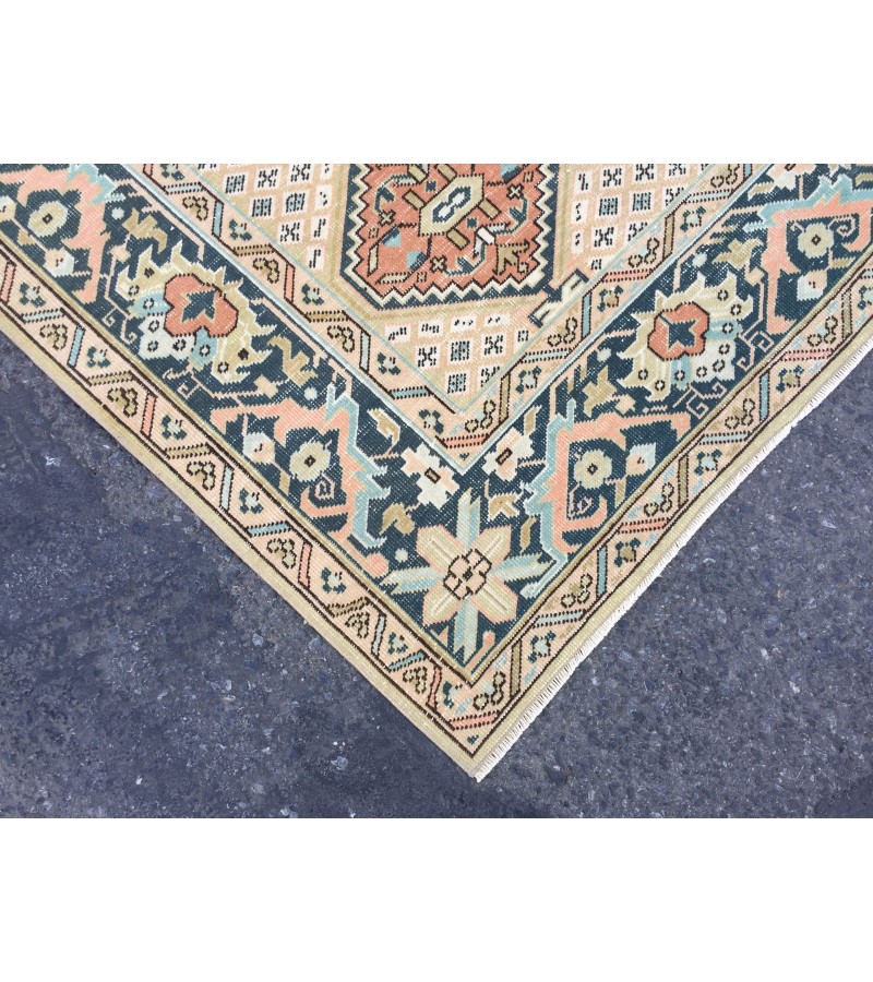 6x9 geometric unique rug, retro rug, woven rug , 6'4 X 9'1 Rug for living room