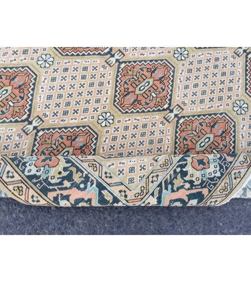 6x9 geometric unique rug, retro rug, woven rug , 6'4 X 9'1 Rug for living room