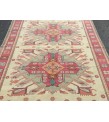6x7 abstract area rug, beige pink rug, 5'9 X 7'1 bedroom rug, rug, geometric wool rug