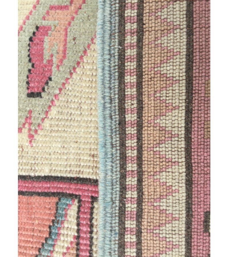 6x7 abstract area rug, beige pink rug, 5'9 X 7'1 bedroom rug, rug, geometric wool rug