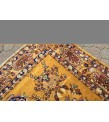 7x11 Soft High Pile Turkish Rug , Yellow Oushak Rug , 7'4 X 11'2 Turkish Rug soft , Wool rug handmade