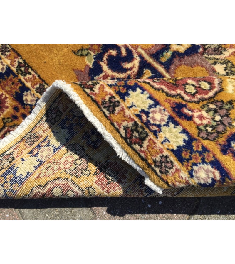 7x11 Soft High Pile Turkish Rug , Yellow Oushak Rug , 7'4 X 11'2 Turkish Rug soft , Wool rug handmade