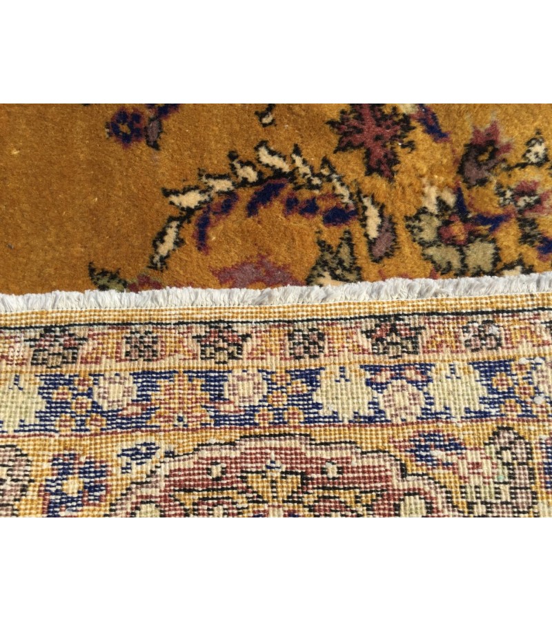 7x11 Soft High Pile Turkish Rug , Yellow Oushak Rug , 7'4 X 11'2 Turkish Rug soft , Wool rug handmade