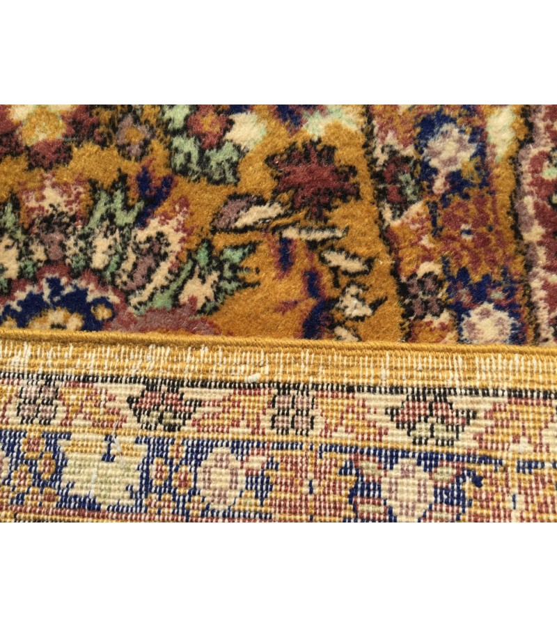 7x11 Soft High Pile Turkish Rug , Yellow Oushak Rug , 7'4 X 11'2 Turkish Rug soft , Wool rug handmade