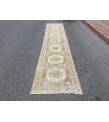 3x14 Woven Turkish Runner, Geometric hallway rug, 2'8 X 13'8 Handmade vintage runner