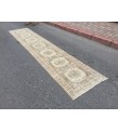 3x14 Woven Turkish Runner, Geometric hallway rug, 2'8 X 13'8 Handmade vintage runner