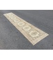 3x14 Woven Turkish Runner, Geometric hallway rug, 2'8 X 13'8 Handmade vintage runner
