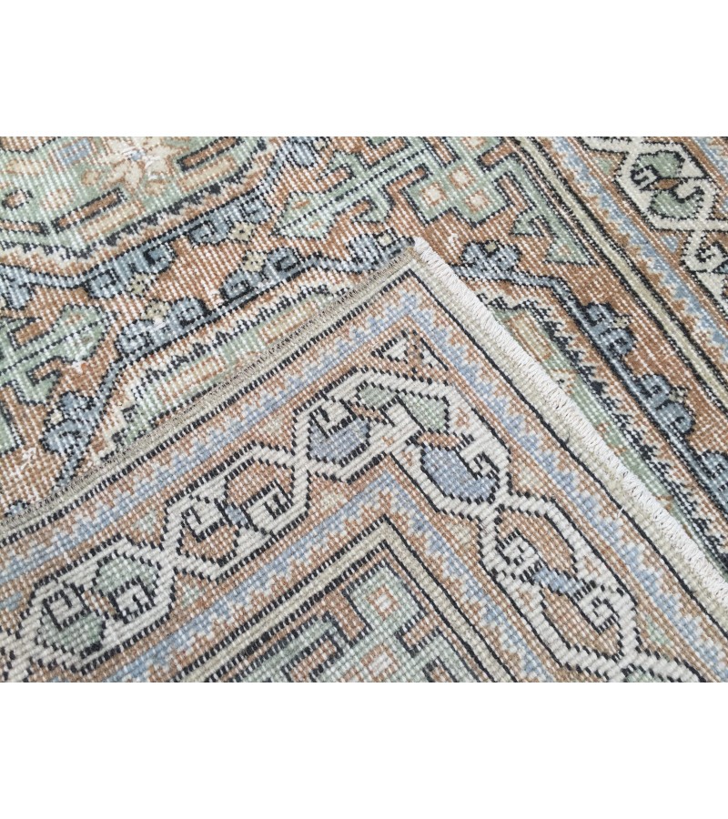 3x14 Woven Turkish Runner, Geometric hallway rug, 2'8 X 13'8 Handmade vintage runner