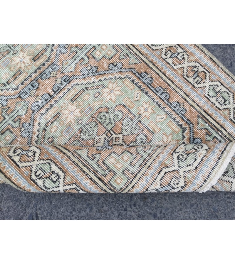 3x14 Woven Turkish Runner, Geometric hallway rug, 2'8 X 13'8 Handmade vintage runner