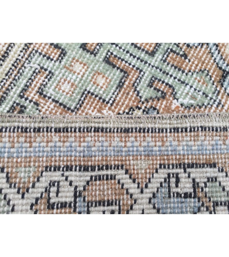 3x14 Woven Turkish Runner, Geometric hallway rug, 2'8 X 13'8 Handmade vintage runner