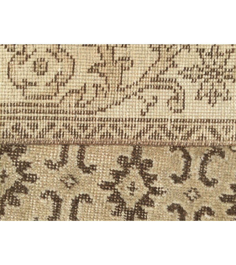Muted Hand Knotted wool Rug 7x10 , Vintage Turkish Rug ,6'11 X 10'3 handmade Beige rug