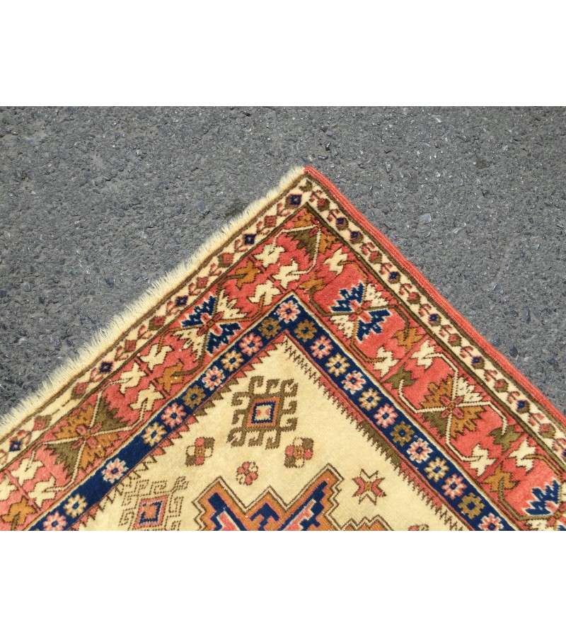 4x6 sheen wool dining room rug, geometric Vintage rug , handmade rug , 3'7 X 6'2 living room rug