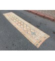 3x12 retro geometric runner, distressed runner, corridor rug , 2'7 X 12'2 kitchen runner