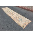 3x12 retro geometric runner, distressed runner, corridor rug , 2'7 X 12'2 kitchen runner