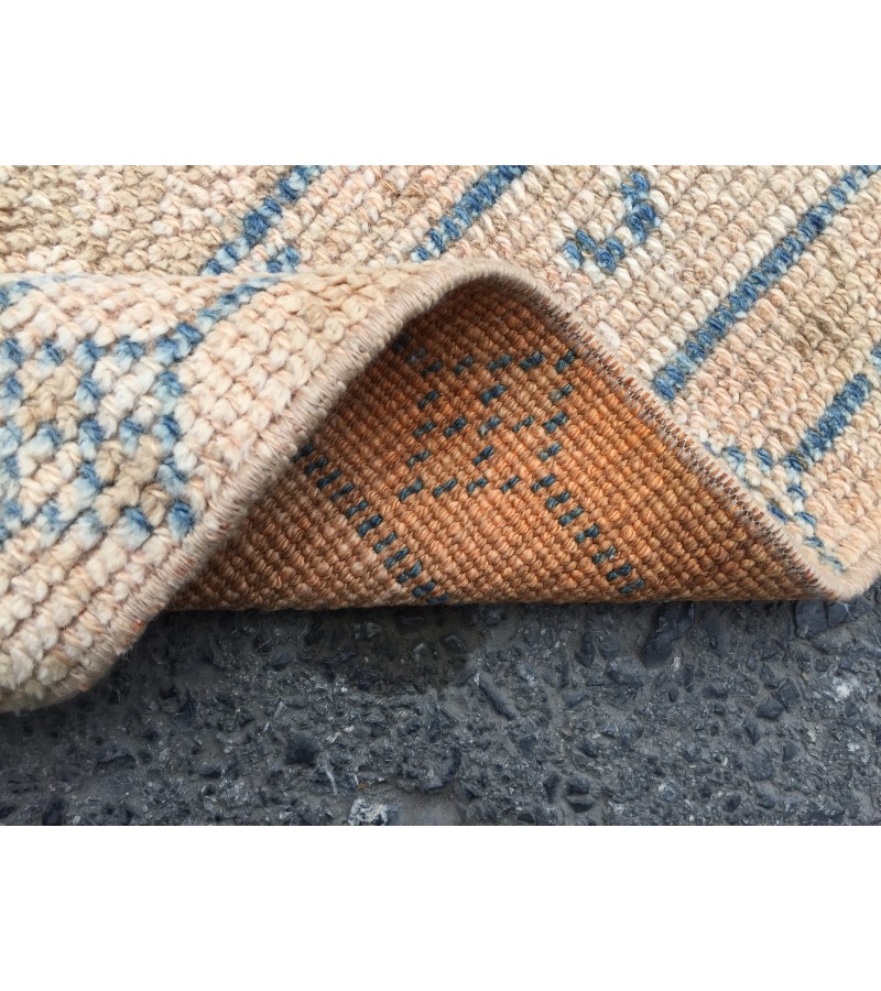 3x12 retro geometric runner, distressed runner, corridor rug , 2'7 X 12'2 kitchen runner