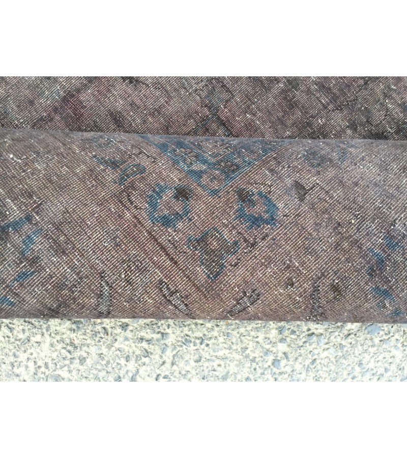 9x12 dark deco rug , vintage area rug , 9'2 X 12'4 retro Turkish rug