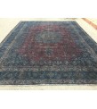 10x13 retro handmade rug, dark red blue rug, rug for living room, 9'7 X 12'6 Area Rug