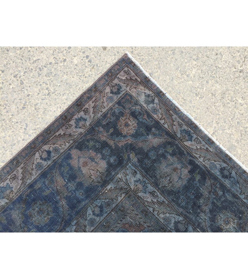 10x13 retro handmade rug, dark red blue rug, rug for living room, 9'7 X 12'6 Area Rug