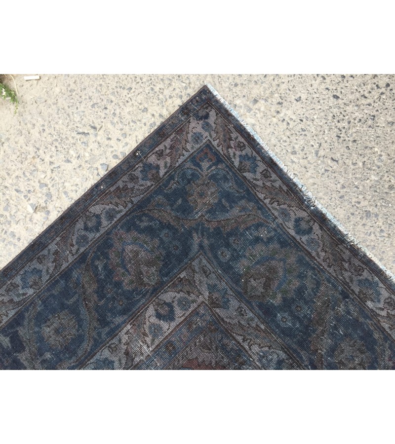 10x13 retro handmade rug, dark red blue rug, rug for living room, 9'7 X 12'6 Area Rug