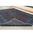 10x13 retro handmade rug, dark red blue rug, rug for living room, 9'7 X 12'6 Area Rug