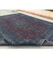 10x13 retro handmade rug, dark red blue rug, rug for living room, 9'7 X 12'6 Area Rug