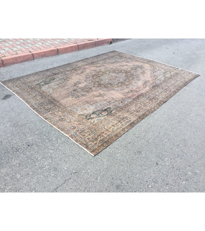 8x11 bed plan rug, living room rug, , retro rug , rustic wool rug , 7'9 X 11'1 Turkish rug