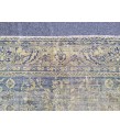 7x11 Handmade Turkish rug , floral vintage rug, Blue Beige Area Rug , 7'5 X 10'6 Living room rug