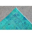4x7 green blue kitchen rug, geometric rug, , retro rug, 4'2 X 7'3 woven rug