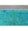 4x7 green blue kitchen rug, geometric rug, , retro rug, 4'2 X 7'3 woven rug