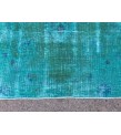 4x7 green blue kitchen rug, geometric rug, , retro rug, 4'2 X 7'3 woven rug