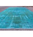 4x7 green blue kitchen rug, geometric rug, , retro rug, 4'2 X 7'3 woven rug
