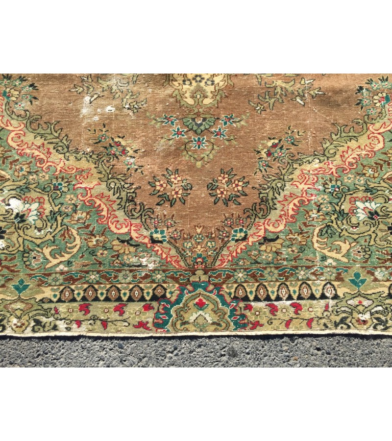 6x9 oushak rug , 6x9 hereke rug , distressed turkish rug , bedroom rug ,6' X 9'1 rugs for living room