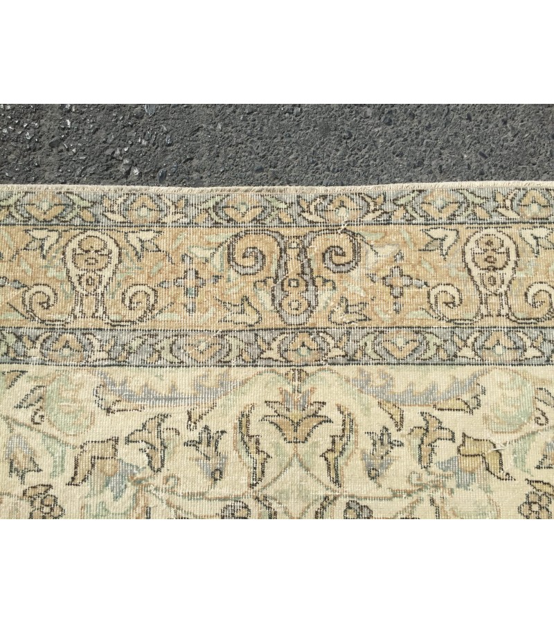 7x10 bed plan rug, Turkish handmade rug, 6'9 X 10'4 retro rug