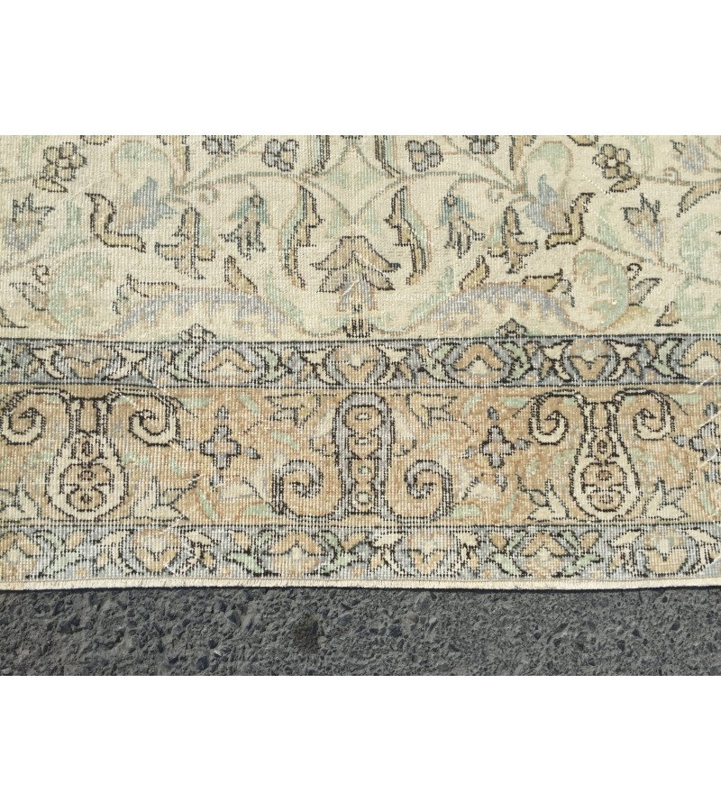 7x10 bed plan rug, Turkish handmade rug, 6'9 X 10'4 retro rug