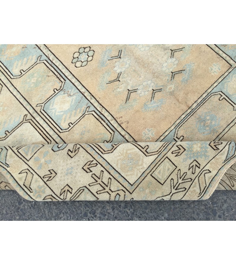 7x8 hand knotted office rug, geometric rug, kitchen rug, 6'7 X 8'5 Handmade rug