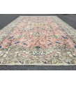 5x8 dining room rug, vintage Turkish rug, pastel red beige rug, 4'11 X 8' Handmade rug