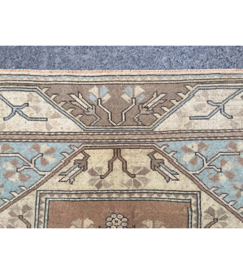 5x8 geometric brown beige rug, wool rug, bedroom rug , kitchen rug, 5'1 X 7'10 retro rug