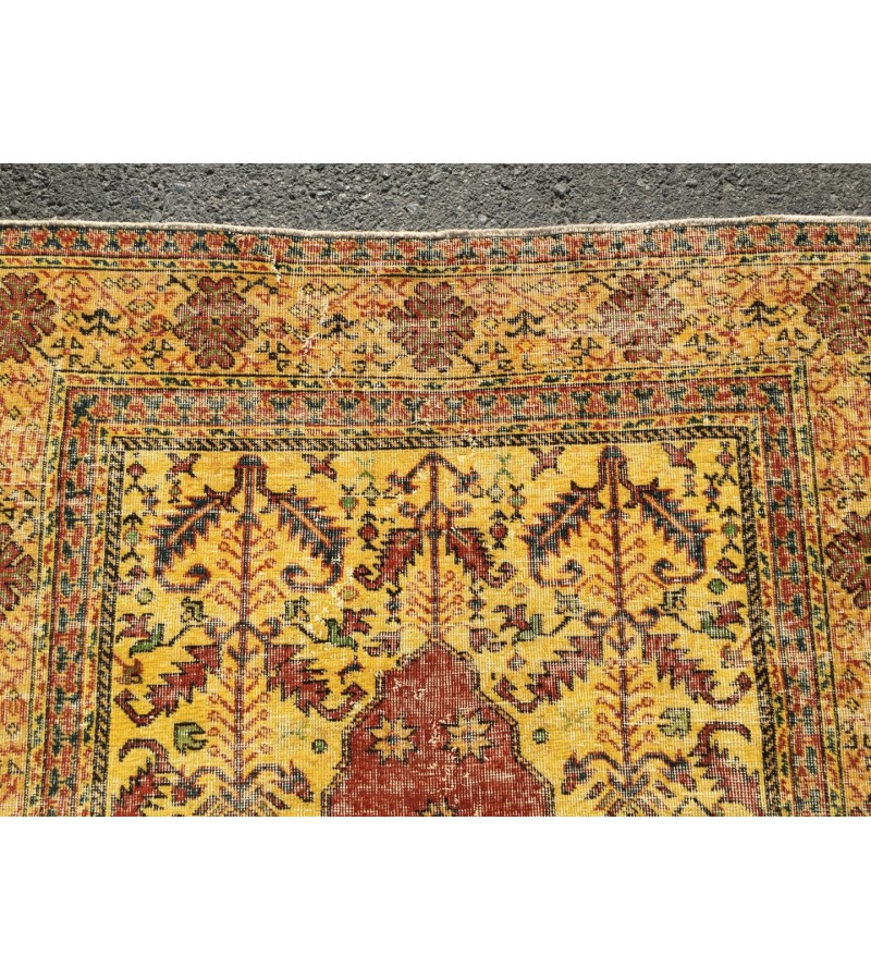 Farmhouse rug 5x8 Hand knotted rug, Distressed rug ,Turkish wool rug 4'9 x 8'4 Neutral Bohemian rug, Oversize rug